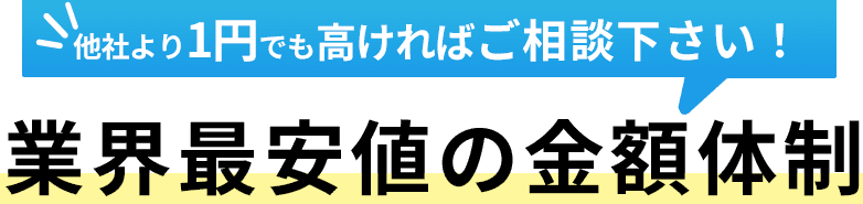 業界最安値の金額体制